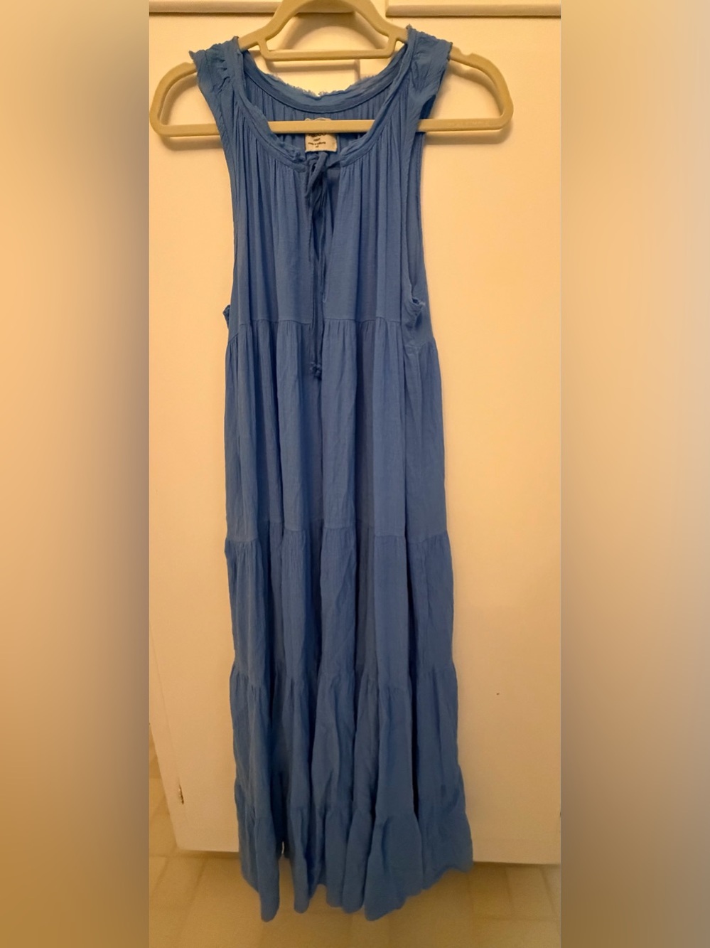 Blue Sleeveless Maxi Dress - Lightweight Tiered Summer Dress